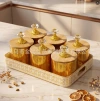 Storage jar Best-selling European-style gilded round sealed jar household storage jar with tray storage jar set Application Scenario